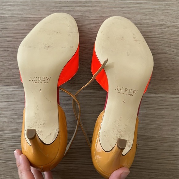 Never Worn J. Crew Patent Leather Colorblock Ankle Strap Pumps - Picture 3 of 12